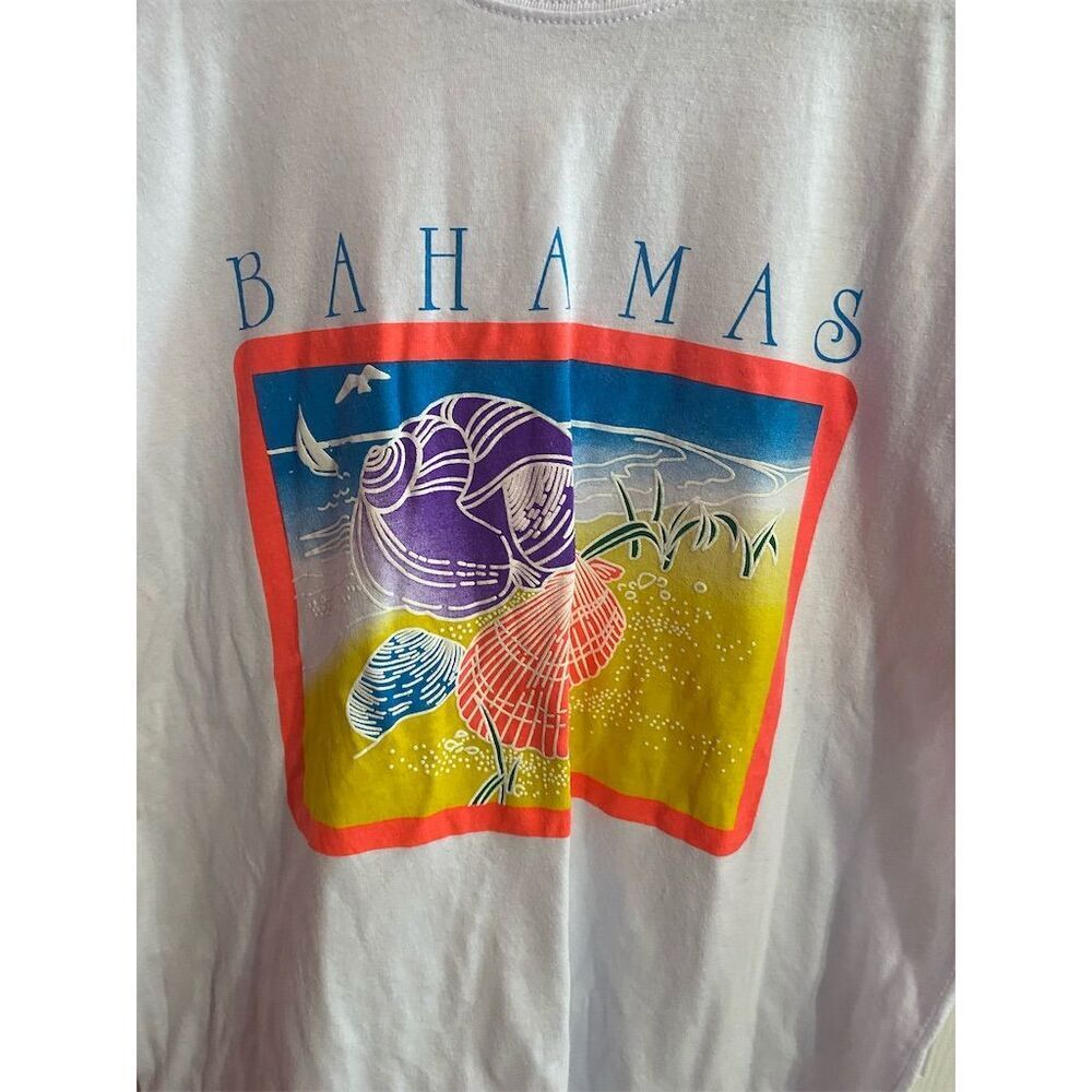 Vintage Bahamas Graphic T-Shirt Unisex Size L Beach Souvenir 90s Style - Picture 2 of 4